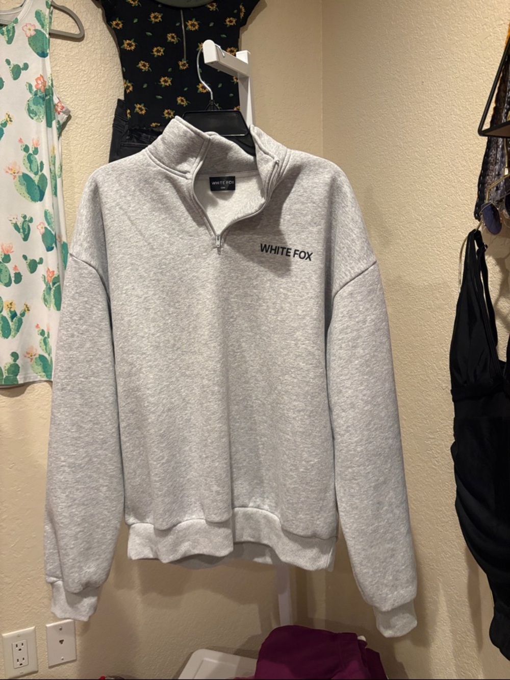 Wildfox Light Grey Marle Half-Zip Sweatshirt - Picture 11 of 13